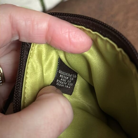 COACH Y2K WRISTLET GREEN TWEED MOHAIR NRASS BELTED DOG LEASH CLASP GOLD HANGTAG - Picture 12 of 14